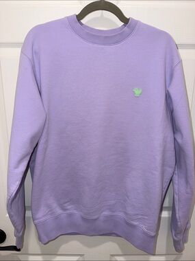 Bad Birdie Purple Crewneck Pullover Golf Sweatshirt with Green Logo Mens Large